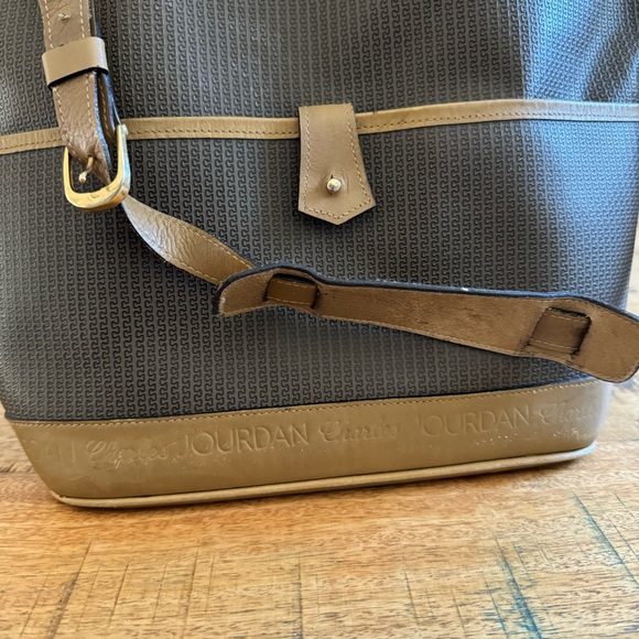 70’Vintage Charles Jourdan Leather Khaki Olive Tan Bag - Picture 5 of 16